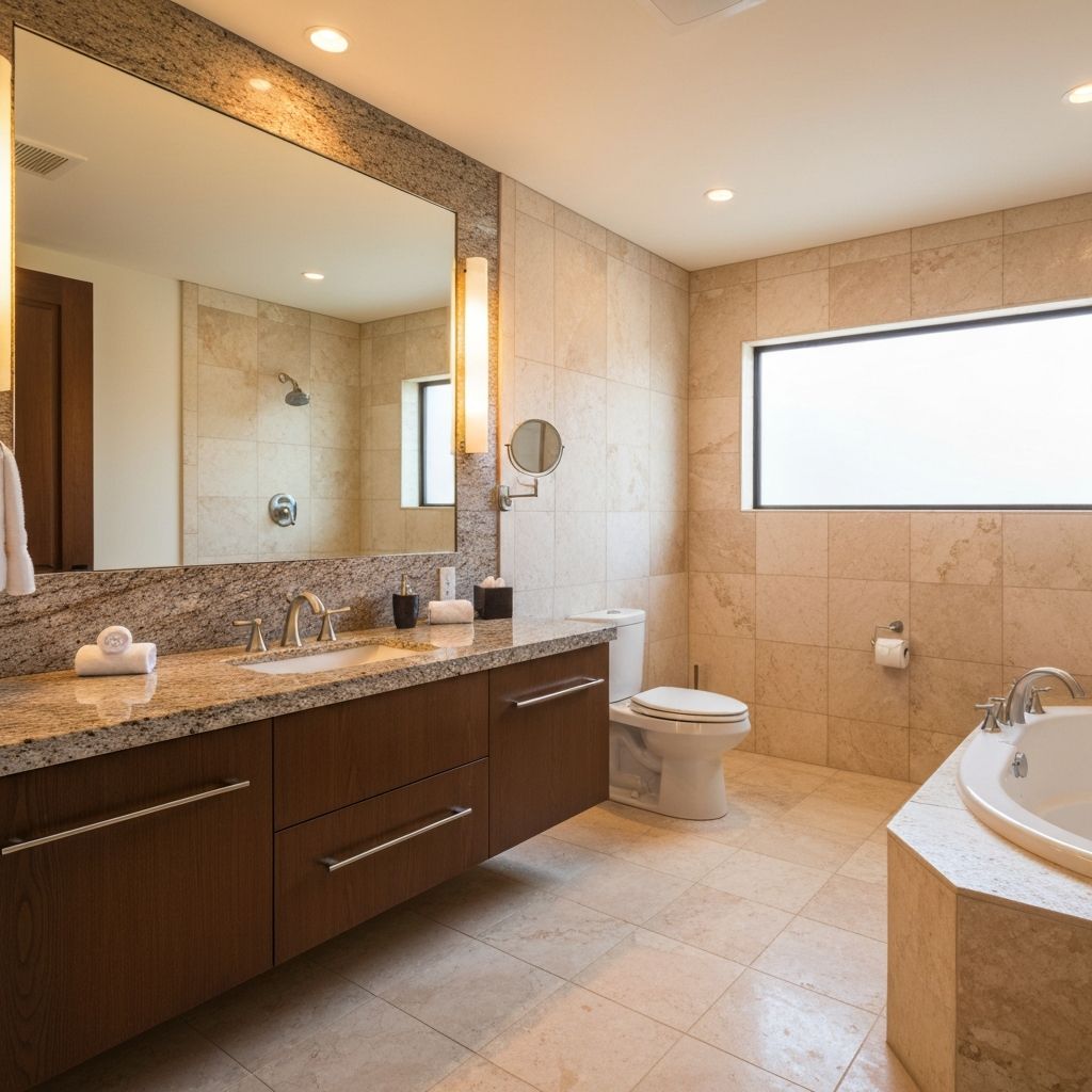 Elegant bathroom with granite vanity